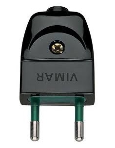 Vimar 00200 2P 10A S10 Axial Black Plug